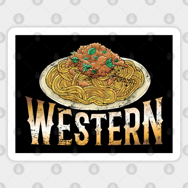 Spaghetti Western Lover Meme Pasta Retro Cowboys Wild West Magnet by CultTees